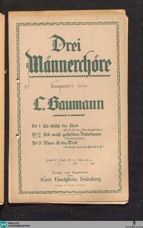 No. 2: Leb' wohl, geliebtes Vaterhaus : Wanderlied