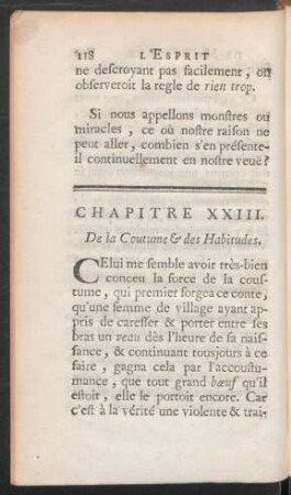 Chapitre XXIII. De la Coutume & des Habitudes