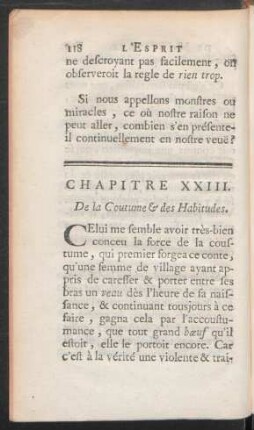 Chapitre XXIII. De la Coutume & des Habitudes