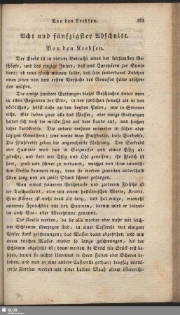 Acht und fünfzigster Abschnitt. Von den Krebsen