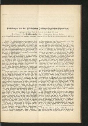 Beilage 5. Mitteilungen über den Eisenbahnbau Tuttlingen-Inzigkofen (Sigmaringen)