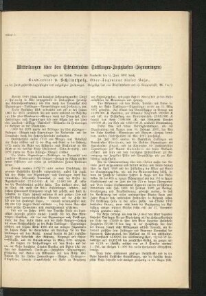 Beilage 5. Mitteilungen über den Eisenbahnbau Tuttlingen-Inzigkofen (Sigmaringen)