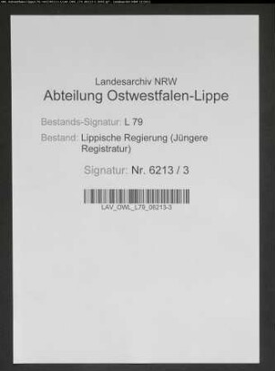 Vorstellungslisten des Aushebungsbezirks Lemgo, Band 3