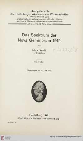 Das Spektrum der Nova Geminorum 1912