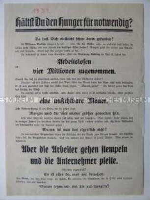 Wahlflugblatt der NSDAP zu den Preußischen Landtagswahlen mit antikapitalistischer Demagogie
