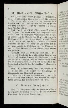 4, B. Mathematische Wissenschaften