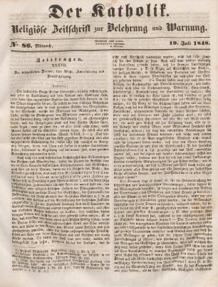 345-347 Zeitfragen : XXXVII. Die bischöflichen Decane, ihre Wahl, Amtsführung und Beaufsichtigung