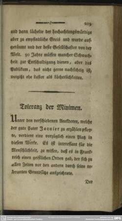 Toleranz der Minimen