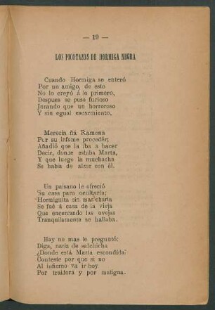 Los picotazos de Hormiga Negra