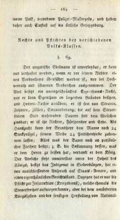 Rechte und Pflichten der verschiedenen Volks-Klassen
