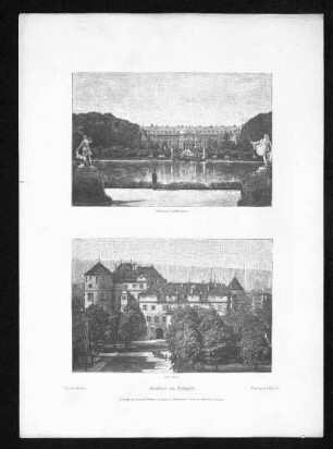 Schillerplatz mit dem Prinzenbau. Perspektivische Ansicht.