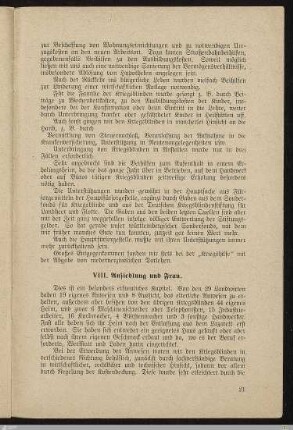 VIII. Ansiedlung und Frau