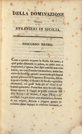 Della dominazione degli stranieri in Sicilia discorsi due