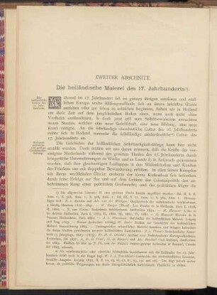 Zweiter Abschnitt. Die holländische Malerei des 17. Jahrhunderts.