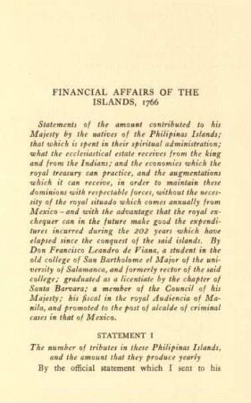 Financial affairs of the islands, 1766