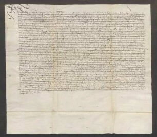 Schuldbrief des Bischofs Ludwig von Speyer gegenüber Sigfried Falk, Kanoniker zu Landau, über 500 Gulden zu 5 Prozent.
