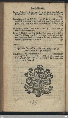 Folgende Druckfehler beliebe der geneigte Leser zu entschuldigen und zu verbessern