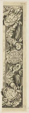 Ornamentrahmen mit Früchten und Masken