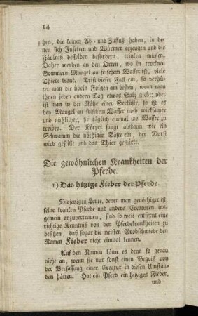 Die gewöhnlichen Krankheiten der Pferde.
