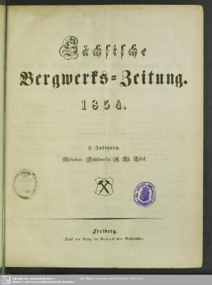 3.1854: Sächsische Bergwerks-Zeitung