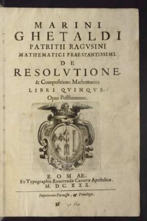 De resolvtione and compositione mathematica libri qvinqve : opus posthumum