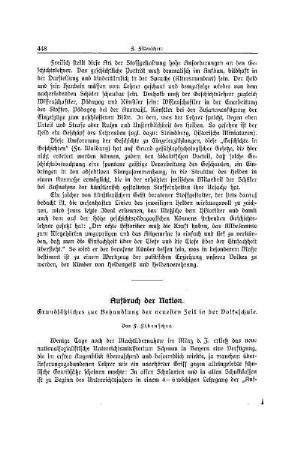Aufbruch der Nation : grundsätzliches zur Behandlung des neuesten Zeit in der Volksschule
