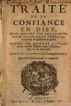 Traite de la confiance en Dieu