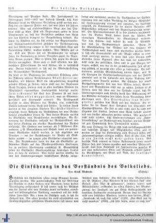 Die Einführung in das Verständnis des Volkslieds
