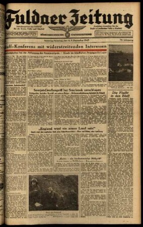 Ausgabe vom Sonntag, den 05. Dezember 1943.