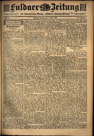 Zweite Ausgabe vom Samstag, den 05. April 1902.