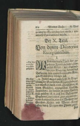 Der X. Titul. Von denen Dilatoriis Exceptionibus.