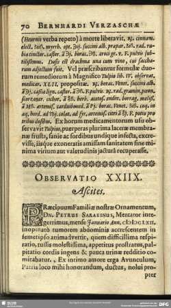 Observatio XXIIX. Ascites