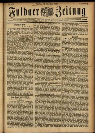Ausgabe vom Freitag, den 12. Juni 1891.