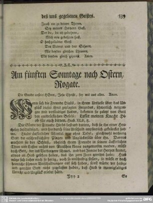Am fünften Sonntage nach Ostern, Rogate