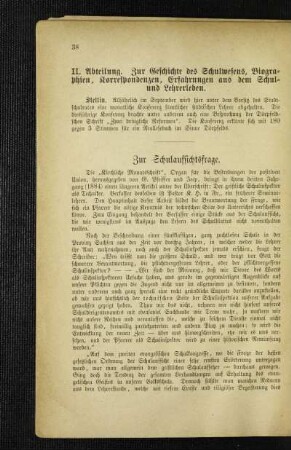 Zur Schulaufsichtsfrage