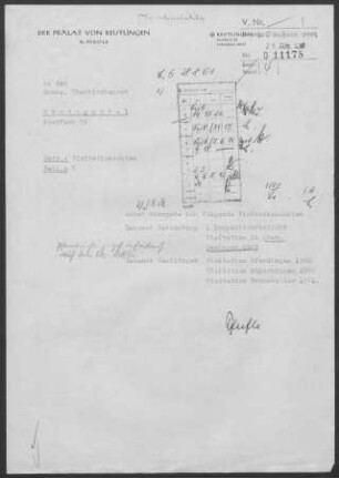 Oberjesingen: Visitationsbericht mit Pfarrbericht 1961