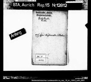 Unterbringung der gemütskranken Gertrud Berends Wybrandts, geb. Teerling, aus Borkum in der Privatpflegeanstalt in Neu-Sandhorst