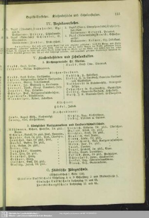 V. Kirchenbehörden und Schulanstalten