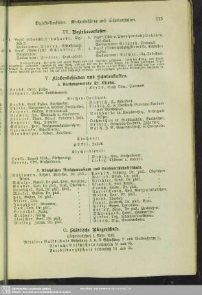 V. Kirchenbehörden und Schulanstalten