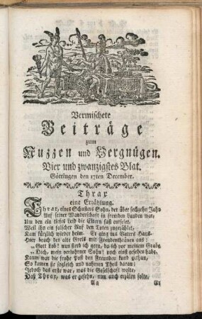 Vier und zwanzigstes Blat, ... den 17ten December