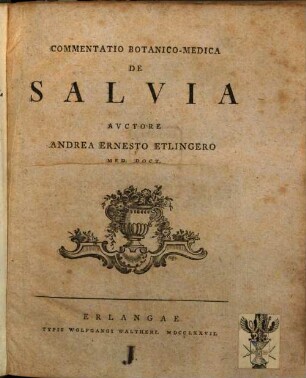 Commentatio Botanico-Medica De Salvia