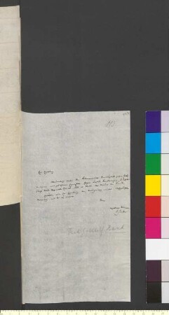 Brief von Hand, Ferdinand Gotthelf an Goethe, Johann Wolfgang von