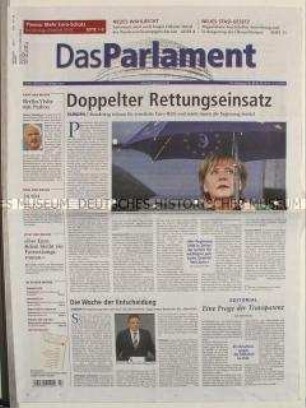 Wochenzeitung "Das Parlament" zur Abstimmung im Bundestag über den "EURO-Rettungsschirm"