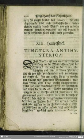 XIII. Hauptstuck. Tinctura Antihysterica