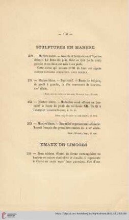 Émaux de Limoges (Nr. 254 - 263)