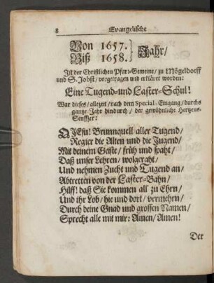 Von 1657. Biß 1658. Jahr