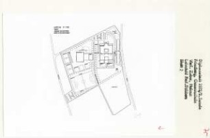 Gesamtschule, Friedberg-Buchenbrücken (Diplomarbeit bei Kurt Dübbers): Lageplan, Variante 1:500
