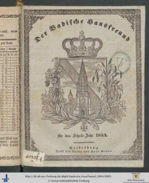 Der Badische Hausfreund: ... für das Schalt-Jahr 1844