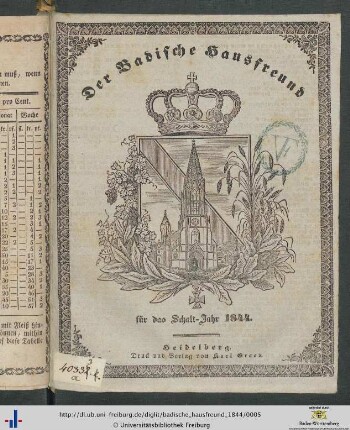 Der Badische Hausfreund: ... für das Schalt-Jahr 1844