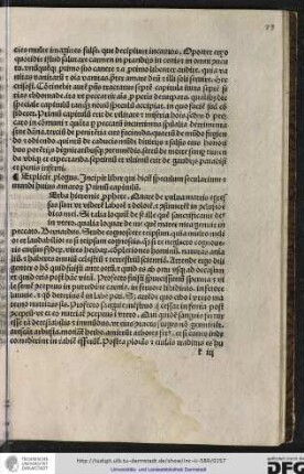 Incipit liber qui dicitur speculum secularium et mundi huius amatoris, primum capitulum.